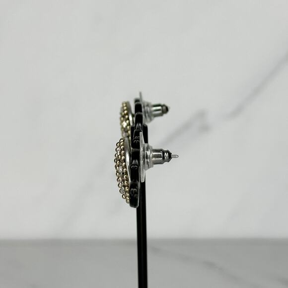 Chico's Rhinestone Studded Stud Earrings Pierced Pair - Picture 6 of 9